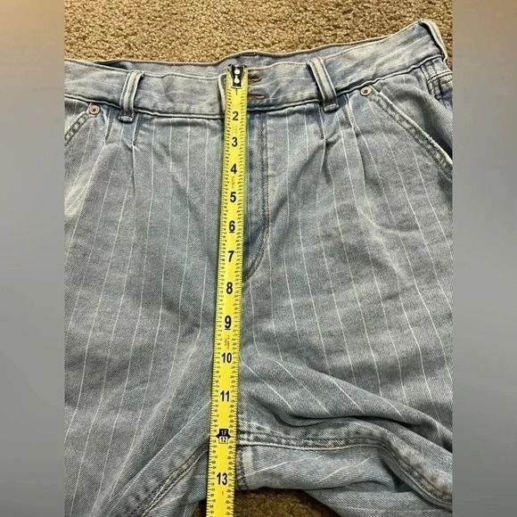 AMERICAN EAGLE Retro Y2k 90’s Striped HIGH WAIST MOM JEANS Baggy Size 8 - Picture 6 of 9